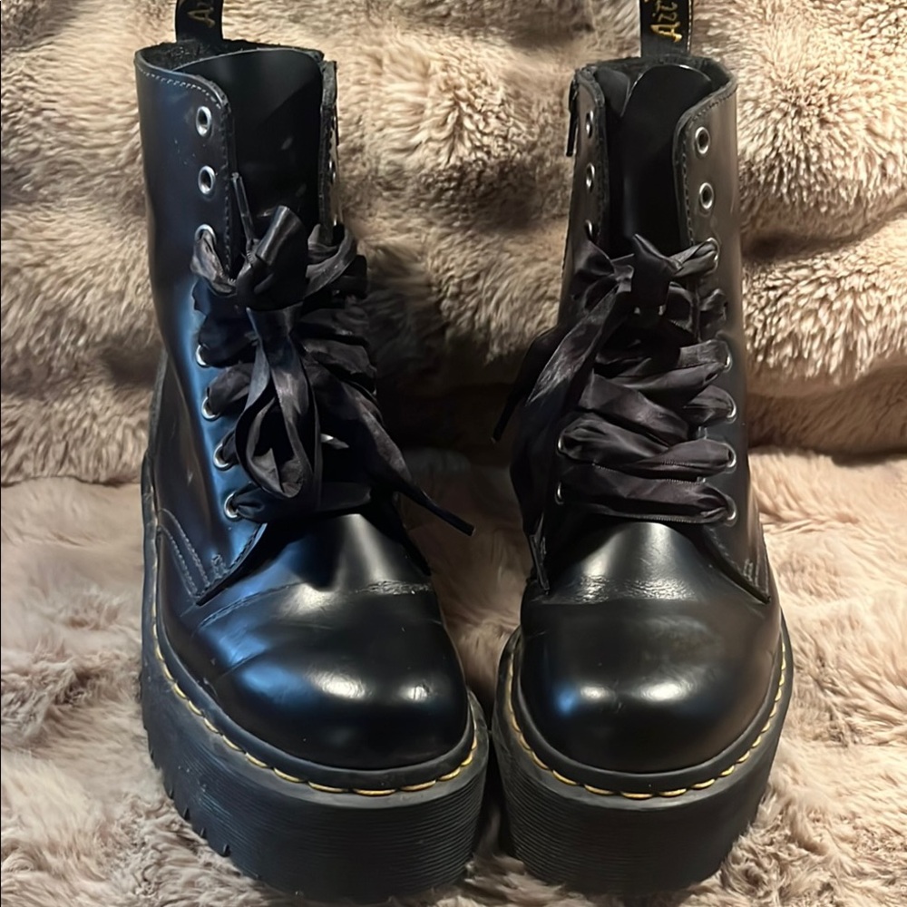 Dr. Martens Black Combat Platform Boots-Jadon